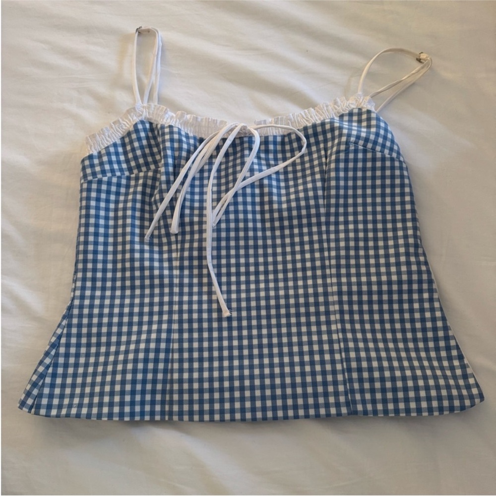 Zara Gingham Top Size M